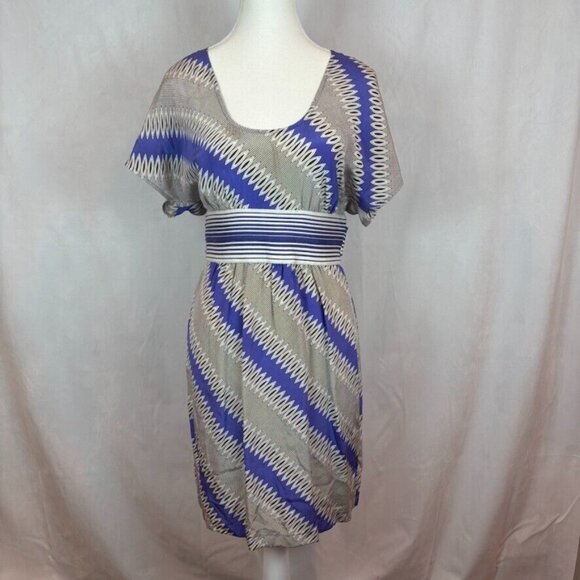 Plenty by Tracy Reese Women's‎ 100% Silk Purple Tie Back Zip Dress sz 8 workwear - Picture 1 of 11